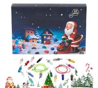 Crystal Countdown Calendar, Advent Jewelry Calendar, 8,46 x 5,79 x 1,18 Inches Christmas Pendant Set, 24 Day Collection with Necklaces, Ideal for Kids, Teenagers, Girls, Festival Celebration