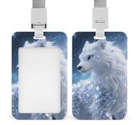 Crystal_creature Crystal_Creature Porta badge identificativo con bobina retrattile, porta badge verticale con cordino staccabile, custodia per badge identificativi per personale di sicurezza, donne e