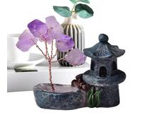Crystal Decor, 5 x 5 cm, Reiki Amethyst Crystals Energy Bonsai Tree, Art Ambiance Small Desk Collectible Figurine Reiki Positive Energy Home Accessories Decor for Wealth Birthday Mother Women Men