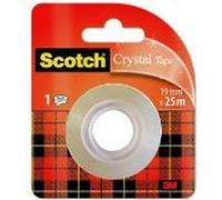 Crystal di pellicola adesiva scozzese, trasparente, 19 mm x 25 m altamente trasparente, leggero e rumoroso - 12 pezzi (6-1925R) NEW