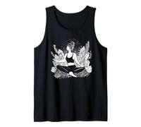 Crystal Energy Yoga Tee, Spiritual Boho Fogliame Disegnato a Mano Canotta