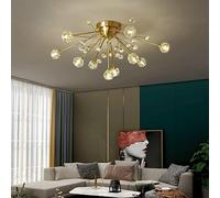 Crystal Flush Mount Ceiling Light Fixtures, Modern Gold Sputnik Chandelier, Close to Ceiling Lighting Fixtures,lampada un aspetto elegante