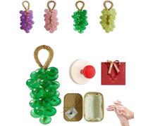 Crystal Grape Soap on a Rope,Handcrafted Grapes Cluster on a Rope for Women Men,Natural Cold Process Soap with Long-Lasting Fragrance for Christmas or Birthday Gift with Hook (1, Green)