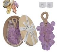 Crystal Grape Soap on a Rope,Personalized Original Handmade Crystal Grape Soap,Gentle Cleansing Soaps,Lasting Fragrance,Natural Fruit Shaped Bath Bar,for Men and Women To Hang Decor (SIZE, D-044)