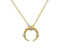 Crystal Heart Necklace,925 Crescent Moon Necklace for Women Inlaid Zircon Cnecklace The for Women/Color