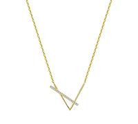Crystal Heart Necklace,925 V-Shaped Geometric Necklace for Women The for Women/Color