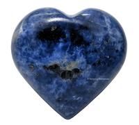 Crystal Heart Palm Stone - Piedra de preocupación de masaje de bolsillo para el equilibrio natural del chakra del cuerpo, curación de Reiki y rejilla de cristal (Sodalite)