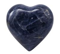 Crystal Heart Palm Stone - Piedra de preocupación de masaje de bolsillo para el equilibrio natural del chakra del cuerpo, curación de Reiki y rejilla de cristal (Iolite)