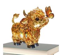 Crystal Highland Cow Statue - Crystal 12cm | Adorable Animal Figurine