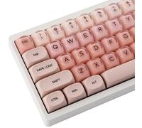Crystal Jelly PBT Keycaps - 132 Keys HOA Profile Translucent Double Shot Pink Foundation Keycaps for Cherry MX Switch Mechanical Keyboards
