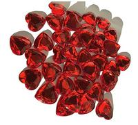 Crystal King - Cuori decorativi in cristallo da 20 mm, 80 pezzi, colore: rosso
