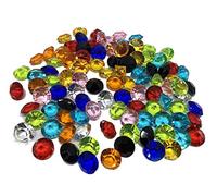 Crystal King - Strass acrilici, 100 pezzi, diamanti trasparenti e colorati con taglio a brillante, diametro: 15 mm, per il fai da te, la decorazione di gioielli e della tavola