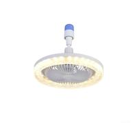 Crystal-LED Ventilatore da soffitto con telecomando, rotazione a 360°, portalampada E27, 3 velocità del vento e 3 colori della luce, design moderno per casa, ufficio, camera da letto (C)