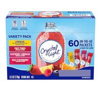 Crystal Light On the Go, 60 Ct. - Confezione assortita (Lemonade, Fruit Punch, Raspberry Lemonade, Wild Strawberry) 178g