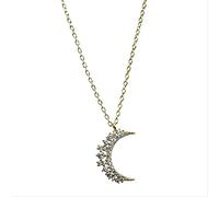 Crystal Moon Pendent 925 Chain Necklace Women's Made in China