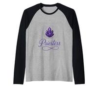 Crystal Moon Sacerdotessa Mistica Fase Lunare Strega Estetica Maglia con Maniche Raglan