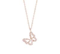 Crystal Necklace,Exquisite 925 Butterfly Necklace for Women Zircon Cnecklace Daily Jewelry Accessories/Rose