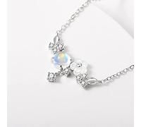 Crystal Necklace,Exquisite 925 Crystal Shell Flower Necklace for Women Jewelry/Color