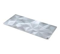 ENDORFY Crystal Onyx White XL, tappetino per mouse XXL 900x400 mm, guida per mouse liscia, bordo stampato, base in gomma antiscivolo, design elegante