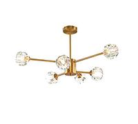 Crystal Pendant Light Modern Chandelier Sputnik Chandelier Mid Century Gold Branches Chandeliers Ceiling Light Fixtures Compatible with Dining Room Bedroom Living Room G9 Bulbs,k9