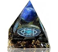 Crystal Pyramid Orgone Pyramids Lapis Lazuli with Obsidian Energy Pyramid for Protection Meditation Orgonite Pyramid