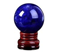 Crystal Quartz Ball Blue Smelting Crystal Ball with Stand for Healing/Divination/Chakra Balance/Yoga/Home/Office FengShui Decoration,15cm/5.9in