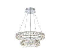 CRYSTAL RING Sospensione Doppia, LED 57,6W 3600LM 3000K, dimmerabile, ø 60 h 150cm