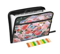 Crystal Rose Sphere - Organizer per documenti a fisarmonica, 13 tasche, espandibile, con etichette, porta banconote e ricevute