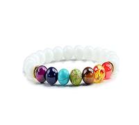 Crystal Rough 7 Bracciale naturale Bracciale Bracciale Gioielli Elastica corda elastica uomini e donne uomini e donne amici di amicizia reiki bracciali (colore: verde, dimensioni: roccia vulcanica)