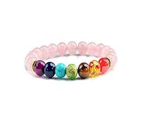 Crystal Rough 7 Bracciale naturale Bracciale Bracciale Gioielli Elastica corda elastica uomini e donne uomini e donne amici di amicizia reiki bracciali (colore: verde, dimensioni: roccia vulcanica)