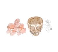 Crystal Salt Lamp Stepless Dimming Decorative Unique Skull Shape LED Night Light