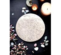 Crystal Selenite Charging Plate Handmade Natural White Selenite Charging Round Disc Healing Spiritual Cleanse and Ricarica Selenite Crystal Meditation Decoration Gift 7 cm circa.