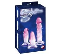 Crystal Set di dildo 3pc Rosa/Trasparente