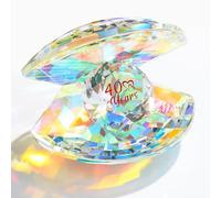 Crystal Shell Ruby 40th Wedding per coppie, 40 anni di matrimonio, idea regalo per moglie, partner, genitori, ornamenti speciali