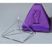 Crystal Singing Pyramid with Carrying Case, Crystal Striker & Hanging Strap, for Meditation & Sound Bath(6inch)