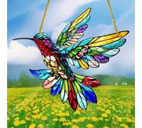 Crystal Sky Bluebird Stained Art Ornament,2D Acrylic Birds Sun Window Hanging,Stained Glass Decorations,for Windows Indoor Gardens Home Garden Modern Wall Hanging(Color I)