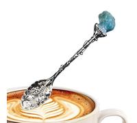 Crystal Spoon - Retro Alloy Craft Spoon, Transparent Style Handle, Lightweight Durable Tableware Build, Multi Purpose Elegant Serving Tool | Coffee Bar, Tea Room, Desserts, Kitchen, Restaurant