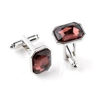 Crystal Stone Cufflinks for Men & Women, Real Gemstone Business Cuff Buttons with Personalized Design(3)