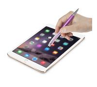 Crystal Stylus Pen - Penna a sfera 2 in 1 con punta per touch screen, colore: viola | Design 2 in 1, punta stilo, penna a sfera, corpo sottile in cristallo, clip da tasca per donne e uomini