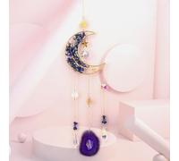 Crystal Sun Catcher Wind Chimes Wall Hanging Decor Prism Bell Moon Catchers Rainbow Maker Bedroom Home Decoration Art Gift(B)