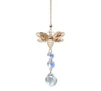 Crystal Suncatcher Bee Ornament - Aesthetic Prism Sun Catcher Pendente | Sparkling Light Dispersing Decor | For Home Garden Patio Porch Living Room Balcony Wedding Christmas Tree, White Crystal Zinc