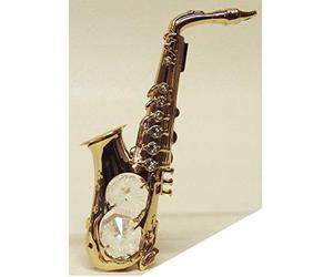 Crystal Temptations - sax in oro con pietre trasparenti - cristalli Swarovski - placcati in oro 24 carati - antigraffio