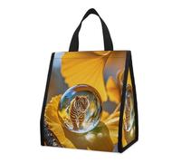 Crystal Tiger - Borsa termica per il pranzo, per donne e uomini, riutilizzabile, grande, a prova di perdite, pieghevole, portatile, per lavoro, campeggio, picnic