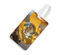 Crystal Tiger - Etichette per bagagli con carta d'identità, etichette resistenti per borse da viaggio, impermeabili, per valigie, zaini e custodie da viaggio, stile bianco