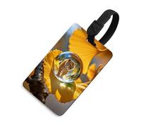 Crystal Tiger - Etichette per bagagli con carta d'identità, etichette resistenti per borse da viaggio, impermeabili, per valigie, zaini e custodie da viaggio, stile nero
