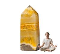 Crystal Tower - Natural Energy stonē Statue | Home Decor Figurine | Natural crystal construction. 3-4cm size perfect for desks and shelves. Believed to promote positive energy and abundance.