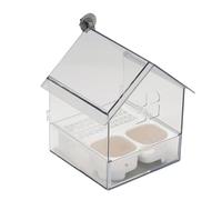 Crystal Transparent Acrylic Avian, Window Garden Dispenser, Removable Multipurpose Seed Container, Weather Resistant Construction, Balcony Courtyard Wildlife Attraction, Pet Lover Backyard Observation