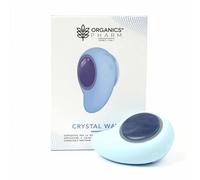 CRYSTAL WAVE di ORGANICS PHARM, Spazzola Pulizia Viso Ricaricabile a 3 Velocità in Silicone Impermeabile | Applicatore a Caldo con Pietra di Quarzo Naturale | Biostimolazione LED (Azzurro pastello)