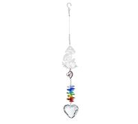 Crystal Wind Chime Moon Sun Catcher Diamond Prisms Pendant Dream Rainbow Hanging Drop Home Garden Decor Windchime Outdoor Decoration(34cm)