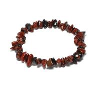 CrystalAge Bracciale con chip in ossidiana in mogano
